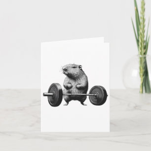 Deadlift Capybara Funny Fitness Rodent Lover Works Karte