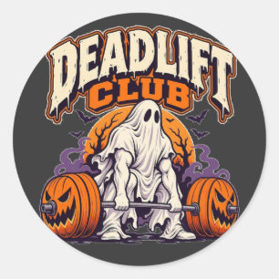 Deadlift Club Lustiger Halloween Fitnessstudio Runder Aufkleber