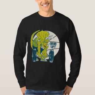 Deadlift Dinosaur - Triceratop Weight Lifting T-Shirt