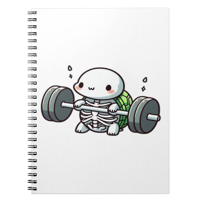 Deadlift Niedlich Turtle Classic T - Shirt Notizblock (Vorderseite)