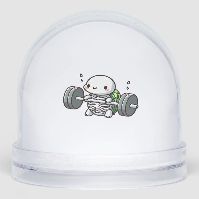 Deadlift Niedlich Turtle Classic T - Shirt Schneekugeln (Vorderseite)