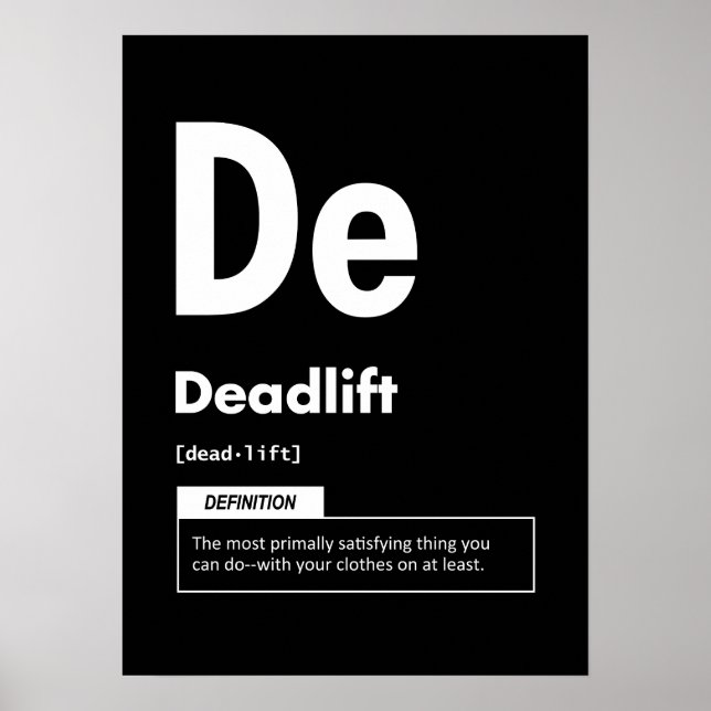 Deadlift - Periodischer Tisch - Funny Gym Meme Poster (Vorne)