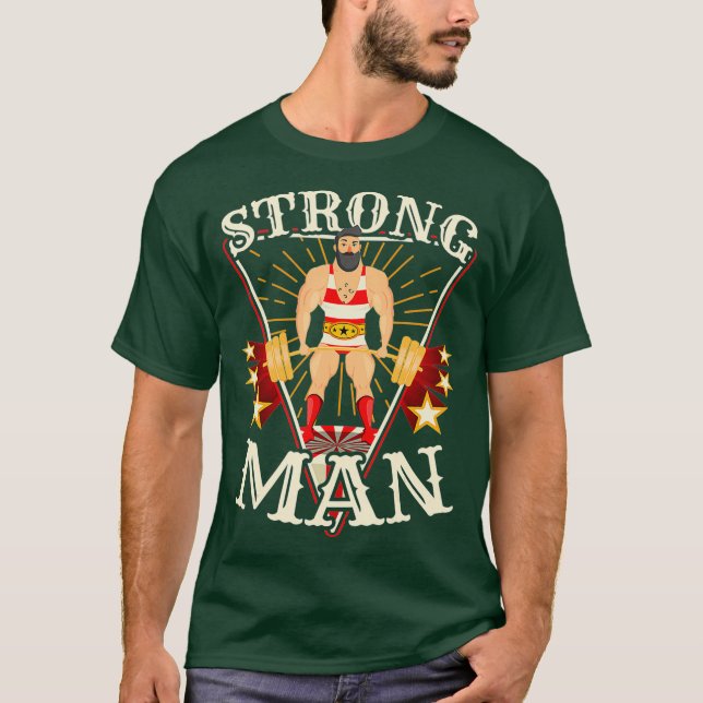 Deadlift-Shirt - Vintager Circus Strongman T-Shirt (Vorderseite)