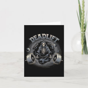 Deadlift Skeleton Geschenk Fitness Goth Tarot Card Karte