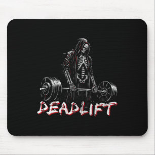 Deadlift Skeleton Halloween Gym Jokes Weightliftin Mousepad