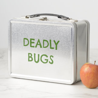 'DEADLY BUGS' Gift Funny Horror Metal Lunchbox