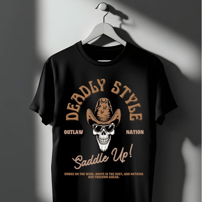 Deadly Style – Western Outlaw Skull Vibes T-Shirt (Von Creator hochgeladen)