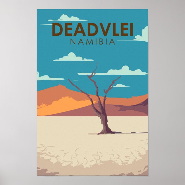 Deadvlei Namibia Vintage Kunst Poster (Vorne)
