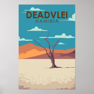 Deadvlei Namibia Vintage Kunst Poster