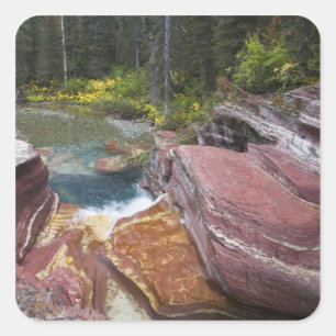 Deadwood Falls am Reynolds Creek im Herbst in Quadratischer Aufkleber