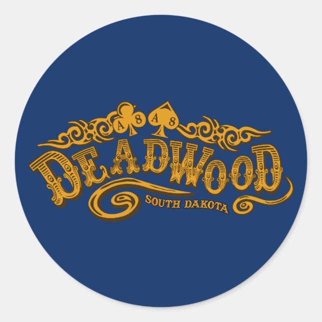 Deadwood Saloon Runder Aufkleber (Vorderseite)