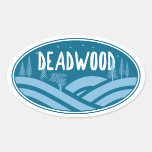 Deadwood South Dakota im Freien Ovaler Aufkleber