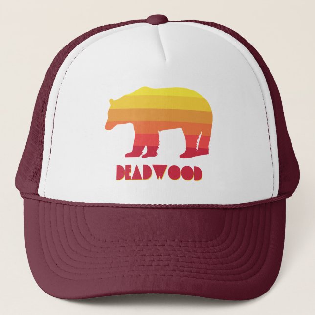 Deadwood South Dakota Rainbow Bear Truckerkappe (Vorderseite)