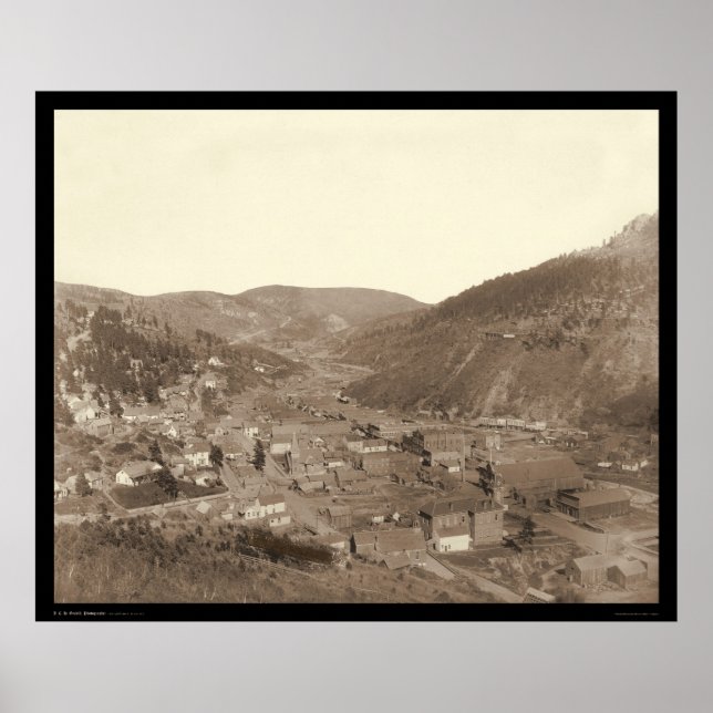 Deadwood View von Livingston's Hill SD 1887 Poster (Vorne)