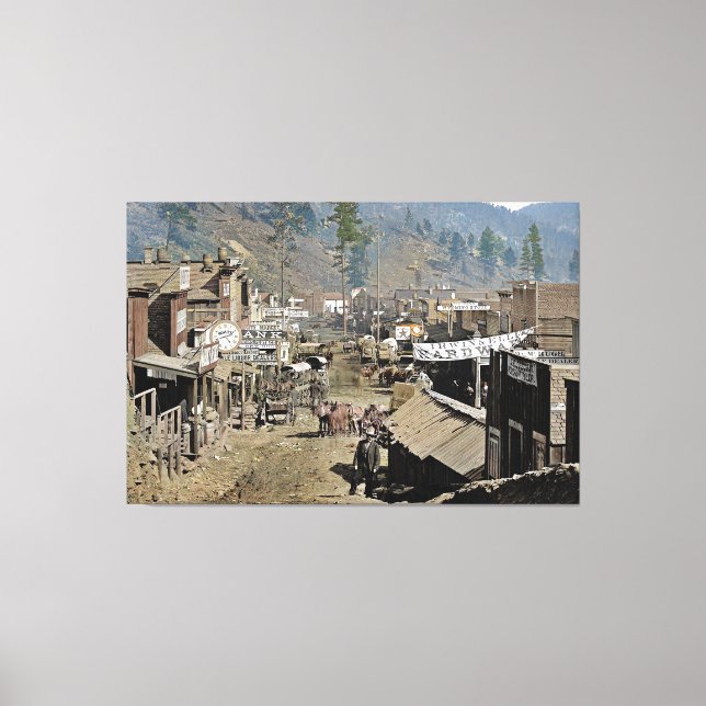 DEADWOOD wie von Wild Bill Hickok 1876 gesehen Leinwanddruck (Vorderseite)