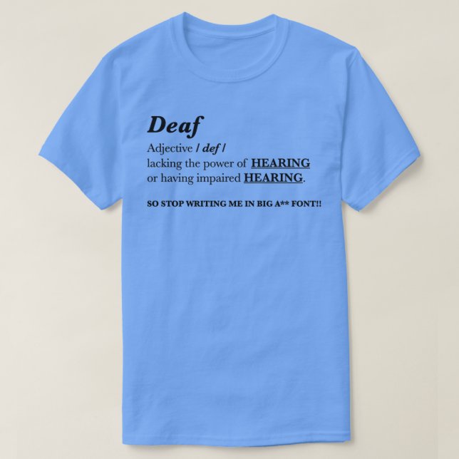 DEAF Adjektiv T-Shirt (Design vorne)