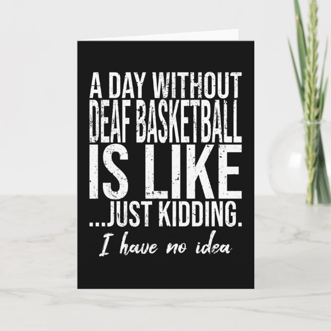 Deaf Basketball lustige Geschenkidee Karte (Vorderseite)