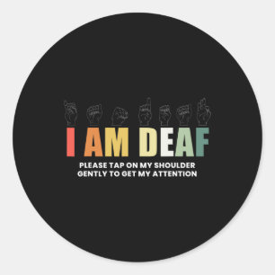 Deaf Deaf-mute Zeichensprache Runder Aufkleber