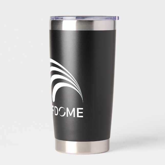 Deaf Dome tumbler mit weißem Logo Thermobecher (Links)