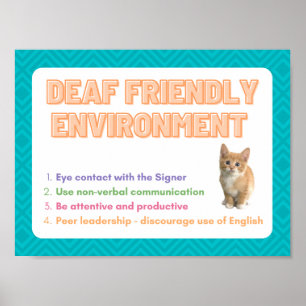 Deaf Friendly Environment - ASL Class Poster