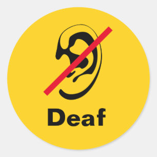 Deaf gelb runder aufkleber