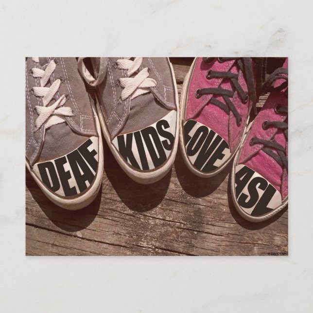 Deaf Kids Liebe ASL Postkarte (Vorderseite)