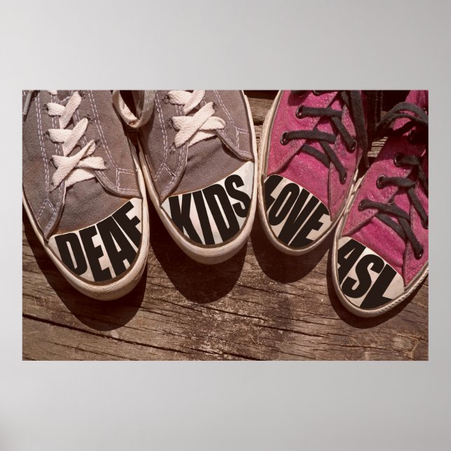 Deaf Kids Love ASL   36" x 24" Poster (Vorne)