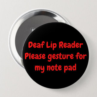 Deaf Lip Reader Geste für Notepad Alert Message Button