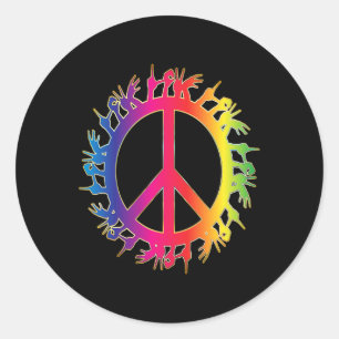 Deaf Peace Sign Language Handgesprächspartner Asl Runder Aufkleber