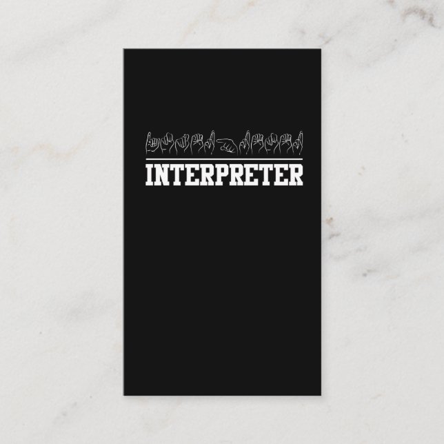 Deaf Pride Interpreter ASL Sign Language Visitenkarte (Vorderseite)