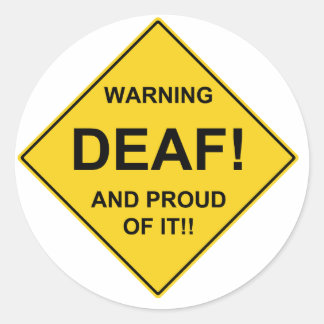 Deaf Proud Runder Aufkleber