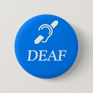 Deaf Symbol über dem Wort DEAF. Button