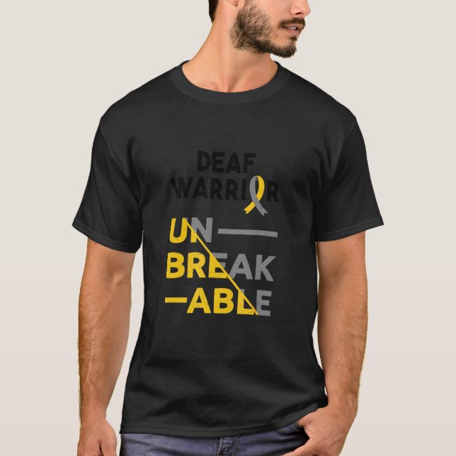 Deaf Warrior Taube Awareness T-Shirt (Vorderseite)