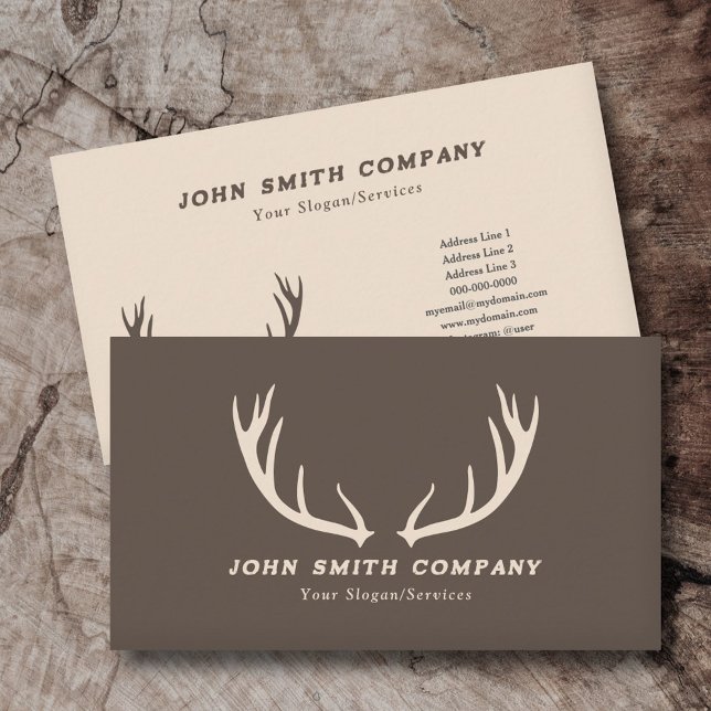 Dealer Antlers & Wilderness Business Card Visitenkarte (Deer Antlers & Wilderness Business Card)
