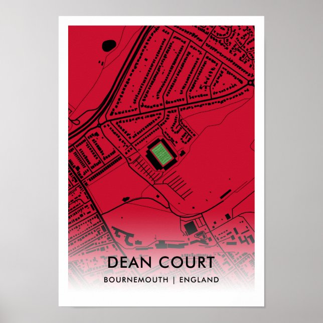 Dean Court Stadium Map - Zuhause AFC Bournemouth Poster (Vorne)