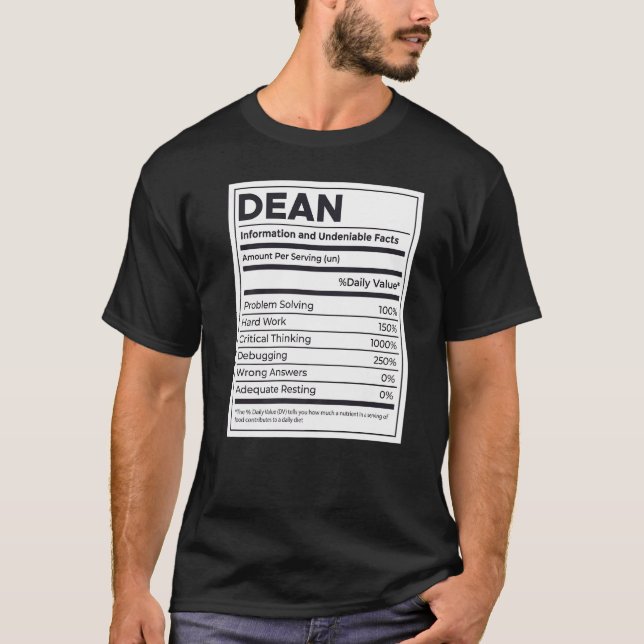Dean Nutrition Information Problem lösen Hartes T-Shirt (Vorderseite)