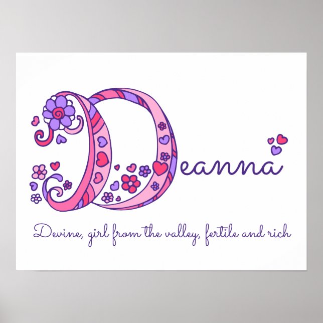 Deanna initiale D doodle art name meint Poster (Vorne)