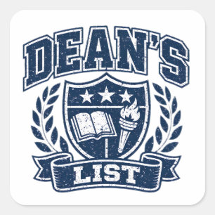 Dean's List – Akademische Leistung College Quadratischer Aufkleber