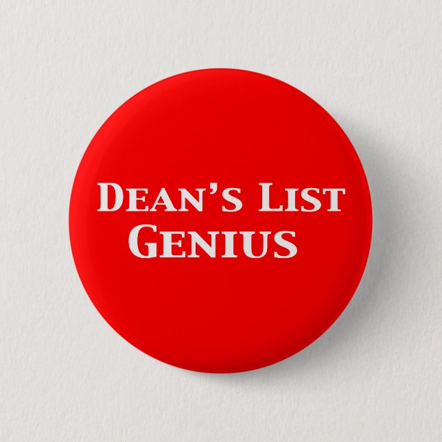 Dean's List Genius Geschenke Button (Vorderseite)