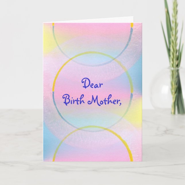 Dear Birth Mother, Thank you poem card Dankeskarte (Vorderseite)