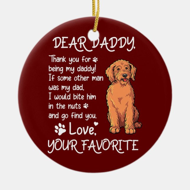 Dear Daddy Labradoodle Dog Dad Father's Day  Keramik Ornament (Vorne)