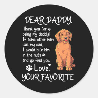 Dear Daddy Labradoodle Dog Dad Father's Day Runder Aufkleber