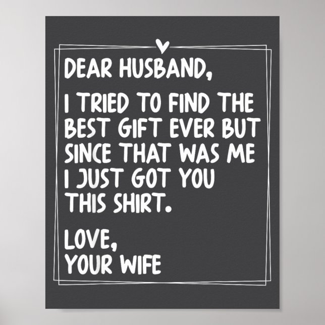 Dear Husband Matching Couples Style For Him And He Poster (Vorne)
