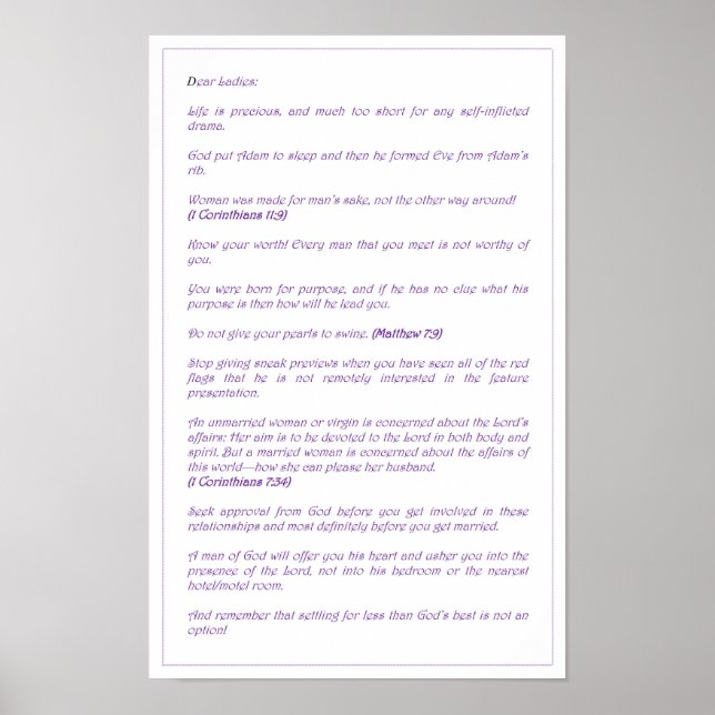 Dear Ladies - Poster  (Vorne)