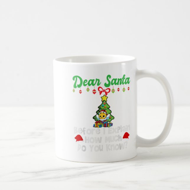 Dear Santa Before I Explain How Much Do You Know  Kaffeetasse (Rechts)