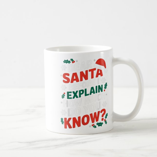 Dear Santa Before I Explain How Much Do-you Know X Kaffeetasse (Rechts)