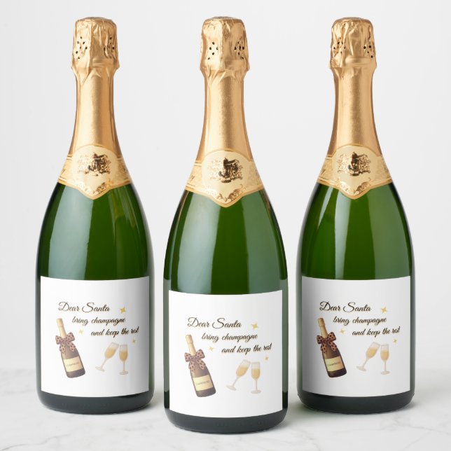 Dear Santa Champagne Design (Flaschen)