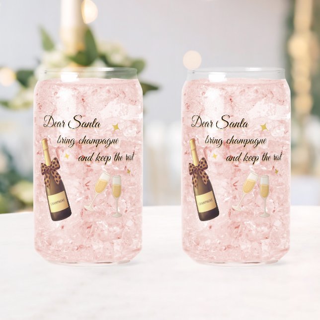 Dear Santa Champagne Design Dosenglas (Insitu (Hochzeit))
