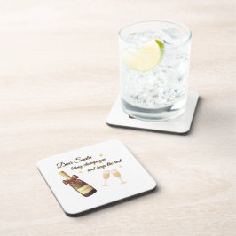 Dear Santa Champagne Design Getränkeuntersetzer