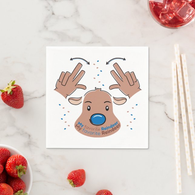 Dear Santa Claus in Sign Language Serviette (Beispiel)